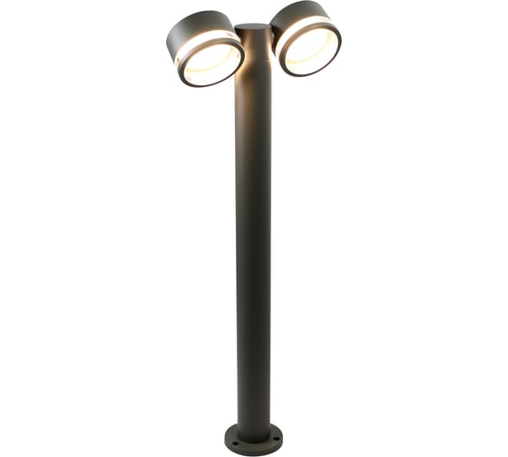 Изображение товара Садово-парковый светильник General Lighting Systems General серия Иллюмакс средний с боковым рассеивателем (262*100*700), GPF-2GX53-M-IP65, два патрона GX53, под лампу до 50Вт, корпус металл + пластик, графит 662422