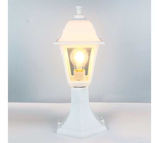 Изображение товара Садово-парковый светильник General Lighting Systems General серия Пушкинский средний (165*150*405), GPF-E27-M-IP65, патрон Е27, под лампу до 50Вт, корпус пластик + стекло, белый 662452