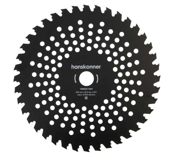 Изображение товара Фреза для бензотриммера Hanskonner Sickle 255мм x 25, 4x40, с твердосплавными напайками H8952D-1004