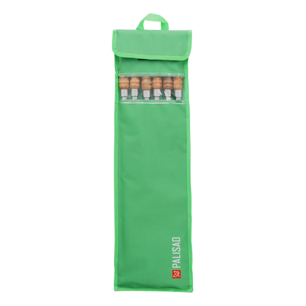 Изображение товара Набор угловых шампуров PALISAD Camping 650 мм 6 шт с деревянной рукояткой и чехлом