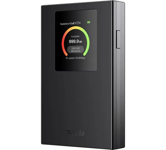 Изображение товара Роутер портативный Tenda 4G185 v4.0 LTE CAT.4, до 300 Мбит/с, 2.4 ГГц, USB-C порт, Nano SIM слот, аккумулятор 2100 мАч, цветной экран 1,44 дюйма 10000039600