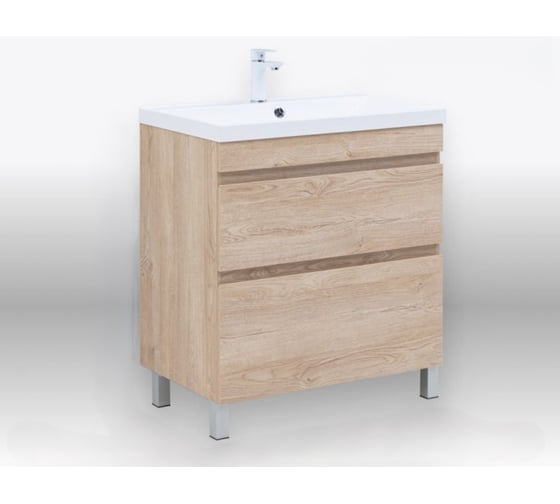 Изображение товара Тумба напольная Aquanet Нота new 75 2 ящика, цвет дуб светлый (344143) 00344143