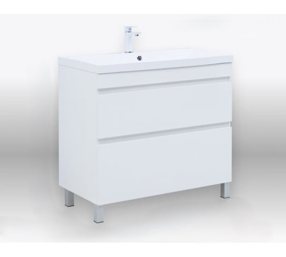 Изображение товара Тумба напольная Aquanet Нота new 90 2 ящика, цвет белый глянец (344147) 00344147