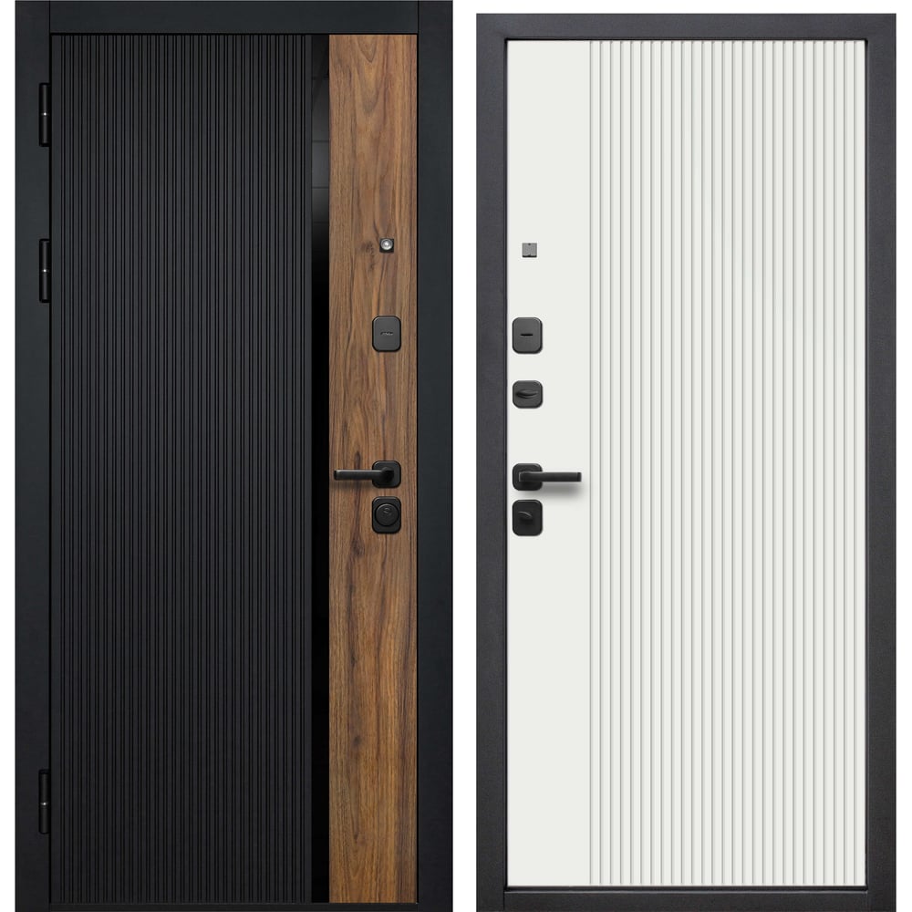 Изображение товара Входная дверь DIVA Foreman Ф-6 2050x960 Левая (Черный матовый-Белый софт) УТ-00084235