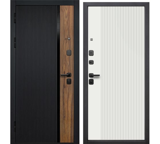 Изображение товара Входная дверь DIVA Foreman Ф-6 2050x960 Левая (Черный матовый-Белый софт) УТ-00084235