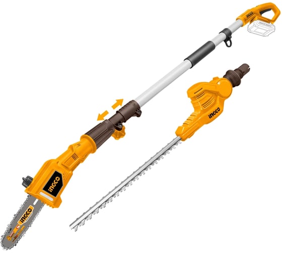 Изображение товара Аккумуляторный телескопический триммер INGCO 20В 2 в 1 CPTS201681