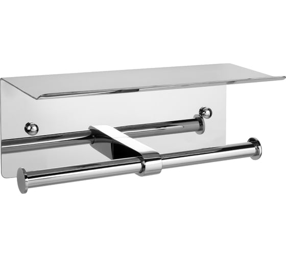 Изображение товара Бумагодержатель двойной с полкой для телефона FIXSEN HOTEL хром 31011-2