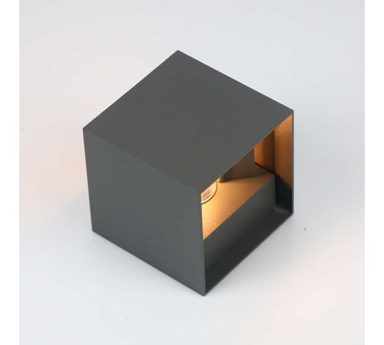 Изображение товара Фасадный светильник General Lighting Systems Лайтвэйв квадратный (100*100*100), GWL-G9-5-SQUARE-IP65, патрон G9, под лампу до 50Вт, корпус металл, графит 662298