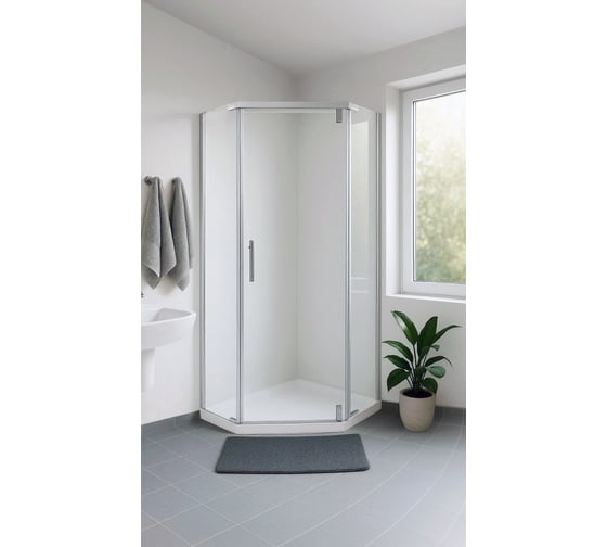 Изображение товара Душевой уголок OLIVE'S VIAR, прозр. стекла, 5-тиугольный, 900*900*1950 мм, хром VR-90C5-SW-C