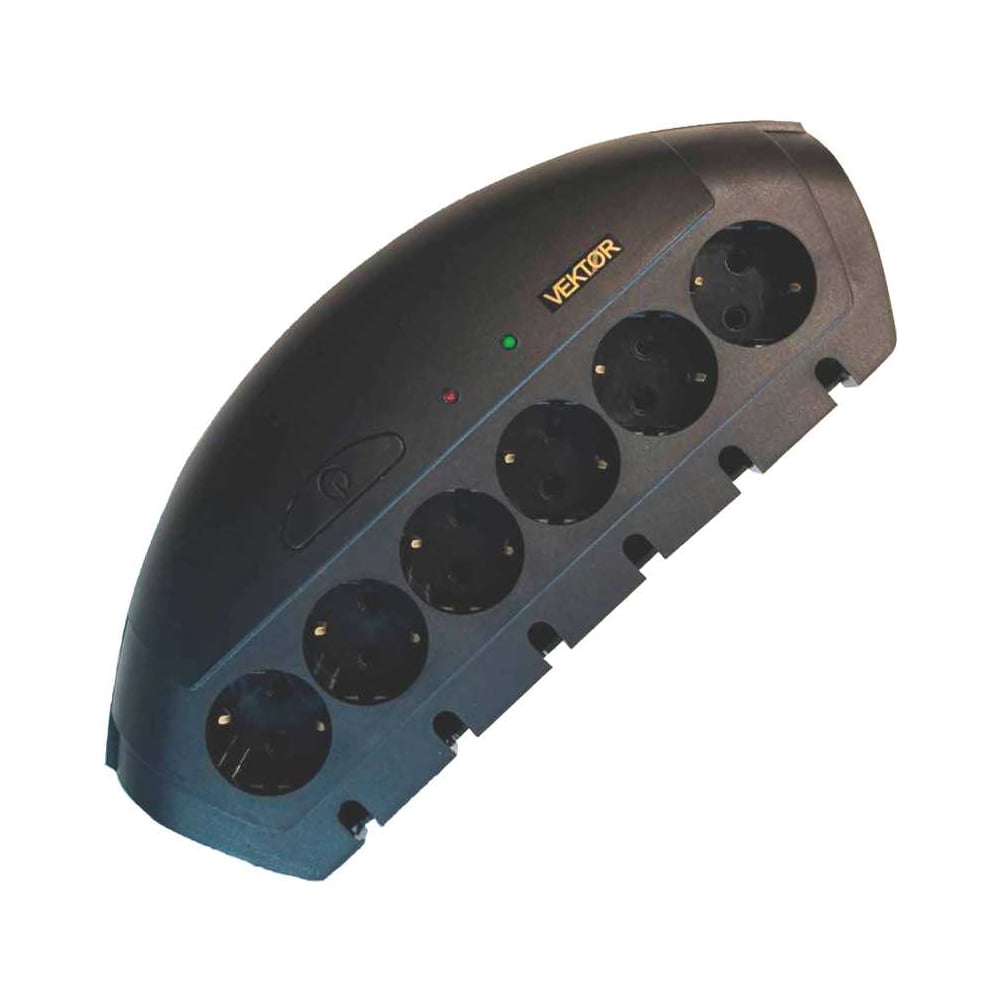 Изображение товара Сетевой фильтр Vektor MAX черный 5м защита от помех IP20 6 розеток