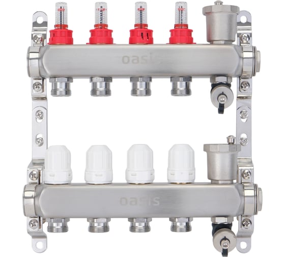 Изображение товара Коллекторная группа OASIS с расх. в сборе, 4-вых. НЕРЖ 1”3/4 KNR01-04