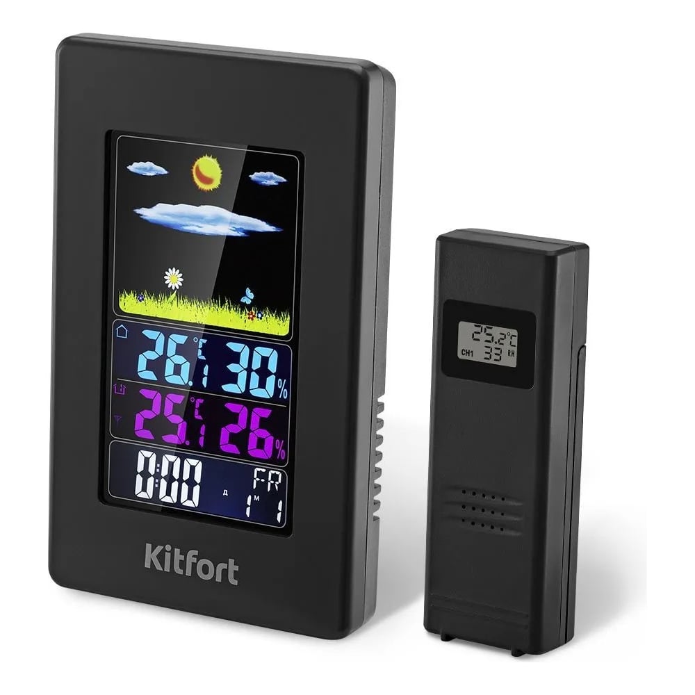Изображение товара Метеостанция KITFORT КТ-3730 для измерения температуры и влажности дома и на улице