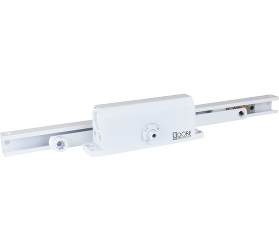 Изображение товара Двойной доводчик со скользящей тягой и фиксацией DORF SLIDE_8224 (Hold Open), 110 кг, белый, 1шт DORF_SLIDE_L8224_white