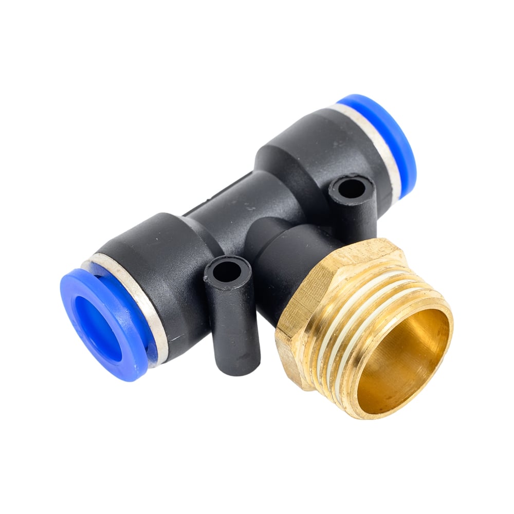 Изображение товара Т-образный цанговый фитинг ARMA 1/2М-10 для труб пластиковых и латунных