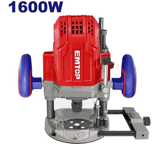 Изображение товара Фрезер электрический emtop напряжение: 220 В-240 В ~ 50/60 Гц Входная мощность: 1600 Вт Скорость холостого хода: 22000 об/мин Размер цанги: 6,8,12 мм, 1/4" EERR1601