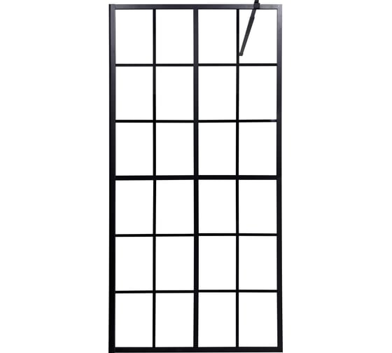 Изображение товара Душевая перегородка (глух.) OLIVE'S ESTENA, прозрачн. стекло, 1830*860 мм, с телеск. крепл. 700-1200 мм, черная EN-86С-ST-B