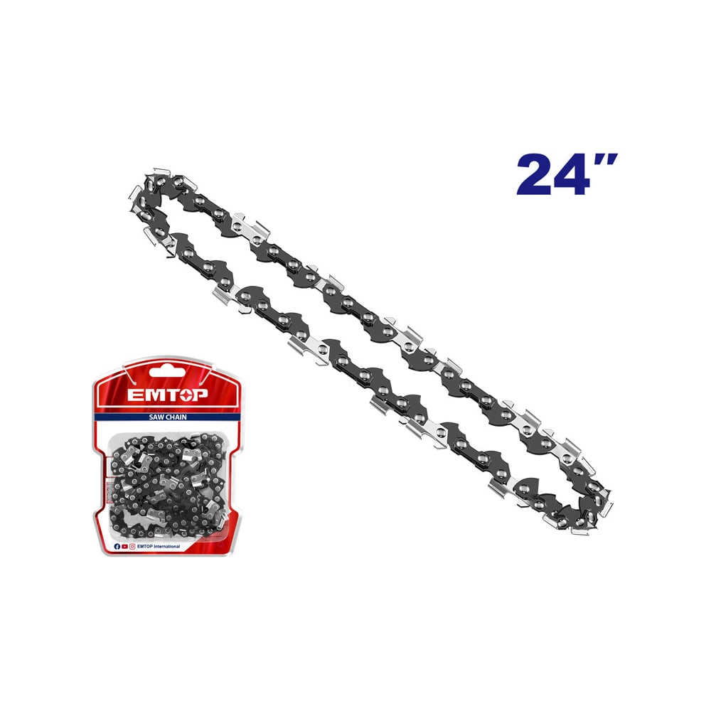 Изображение товара Цепь для цепной пилы EMTOP 24 дюйма для модели EGCS24621 и ECSL5241