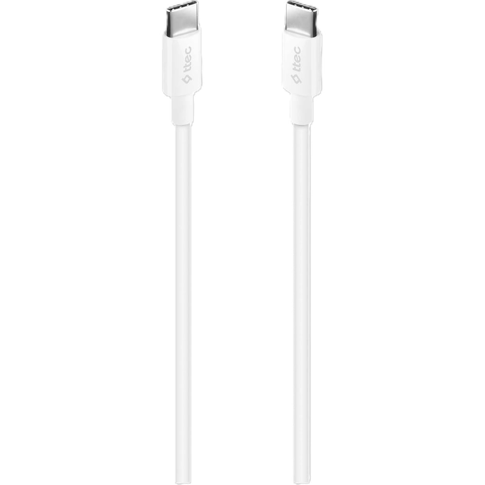 Изображение товара Кабель TTEC USB-C - USB-C 100W PD Fast Charge Cable. Длина: 150 см. Цвет: белый 2DK49B
