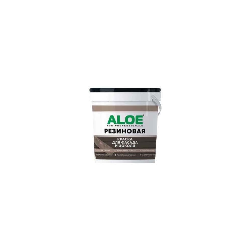 Изображение товара Краска для фасада и цоколя ALOE Резиновая 12 кг 11233 Изображение товара Краска для фасада и цоколя ALOE Резиновая 12 кг 11233