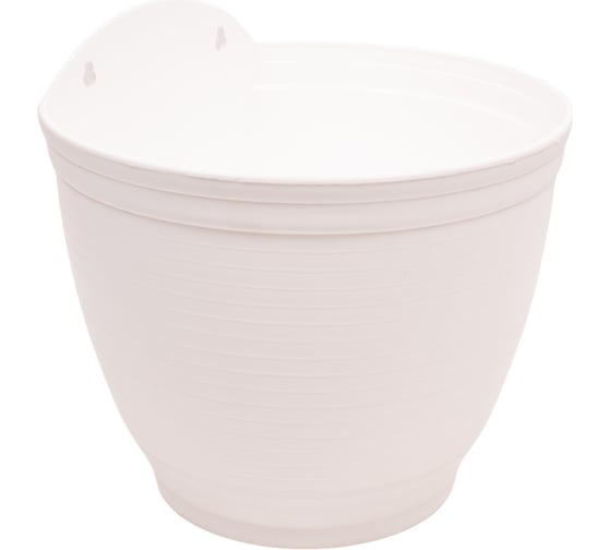 Изображение товара Настенное кашпо ФлораПласт Ассоль белое, диаметр 20 см, высота 16.5 см, 3.5 л 000905