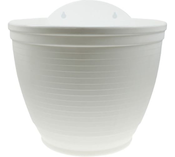 Изображение товара Настенное кашпо ФлораПласт Ассоль белое, 17х14.5 см, 2 л 000899