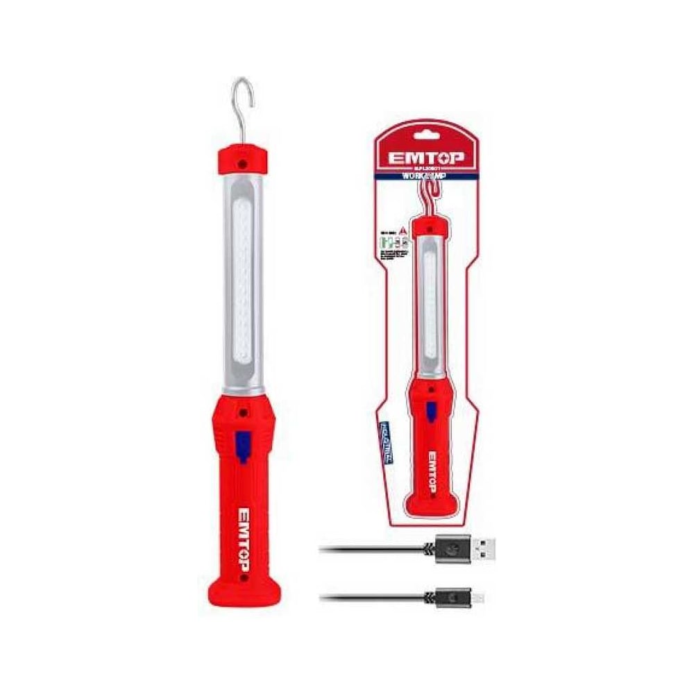 Изображение товара Переносная светодиодная лампа EMTOP с аккумулятором и 300 люмен