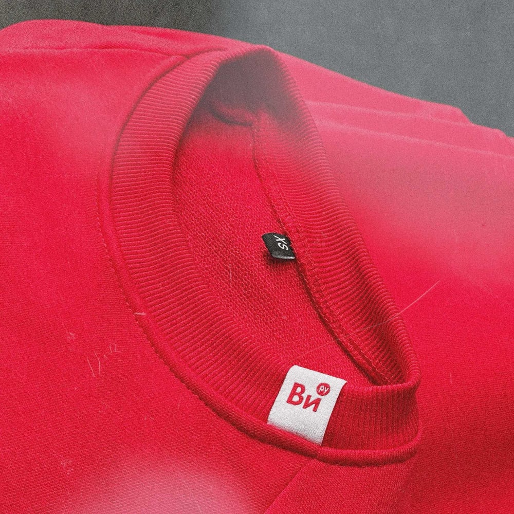 Изображение товара Свитшот ВИ красный 25 S - повседневная одежда из натурального футера