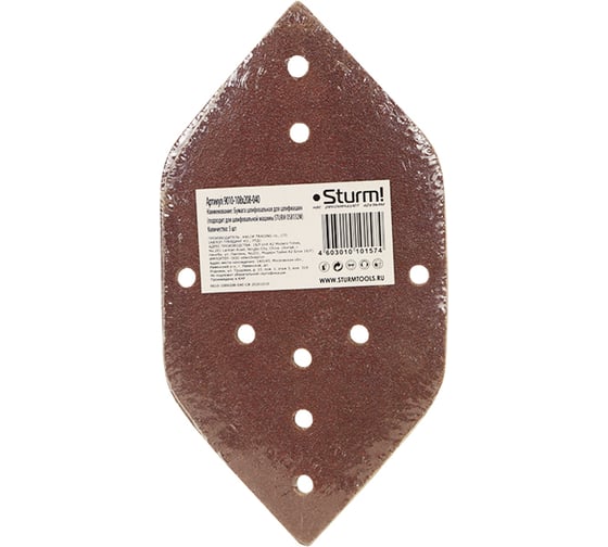 Изображение товара Шлифбумага (5 шт; 108х208 мм; ромб; зерно 40) Sturm 9010-108X208-040