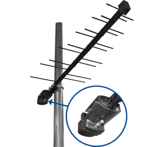 Изображение товара Антенна уличная Дельта Н111А.02F 12V б/к (активная, DVB-T2, с б/п, 27,5 дБ, пакет) 14948