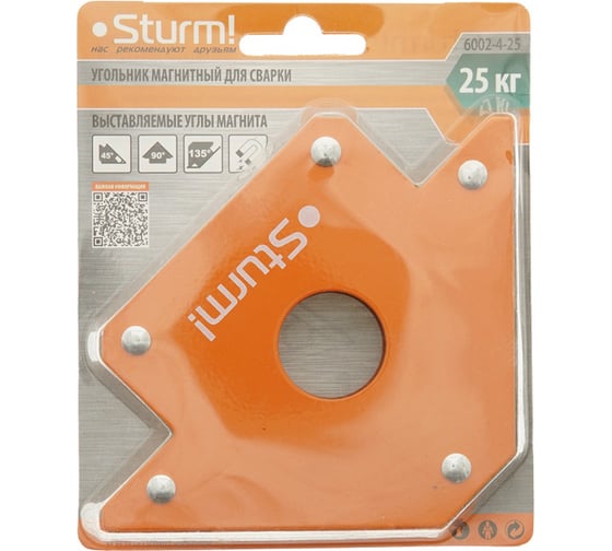 Изображение товара Угольник магнитный для сварки до 25 кг Sturm 6002-4-25