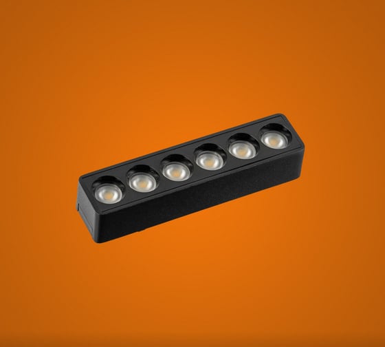 Изображение товара Магнитный линейный трековый светильник направленного света iSVET черный MGN-LTO-101-1-4