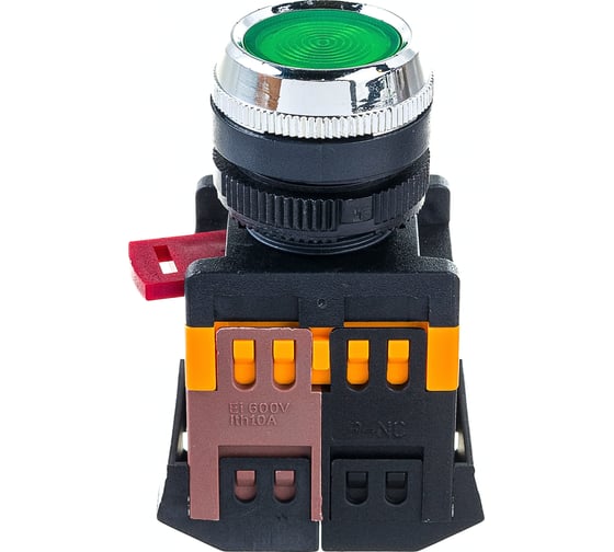 Изображение товара Кнопка ANDELI ABLFS-22 зеленый, d22мм, P+NO неон 220В/400В ADL10-024