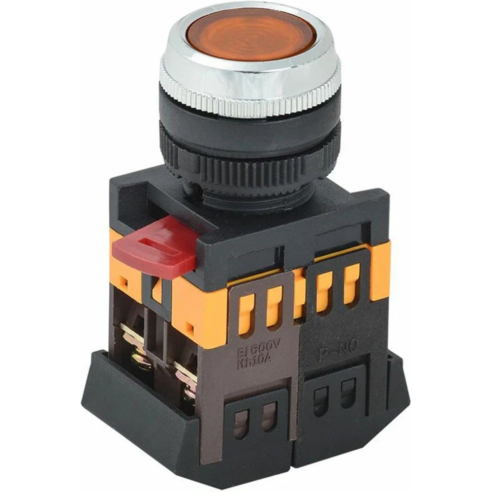 Изображение товара Кнопка ANDELI ABLFS-22 Оранжевая d22 мм 1NO+1NC