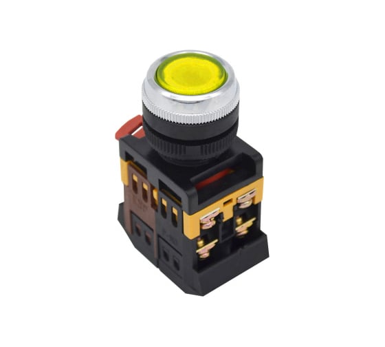 Изображение товара Кнопка ANDELI ABLFS-22 желтый, d=22 мм, P+NO неон 220В/400B ADL10-023