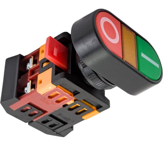 Изображение товара Кнопка ANDELI APBB-22N Пуск-Стоп Красный-Зеленый 1NO 1NC d22мм неон 230В артикул ADL10-035