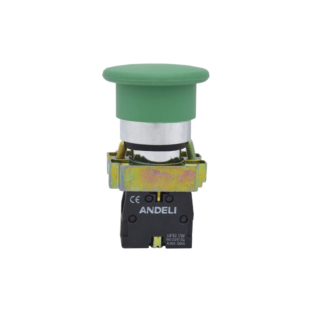 Изображение товара Кнопка ANDELI XB2-BC31 Грибок, без подсветки, зеленый, 1НО ADL10-062