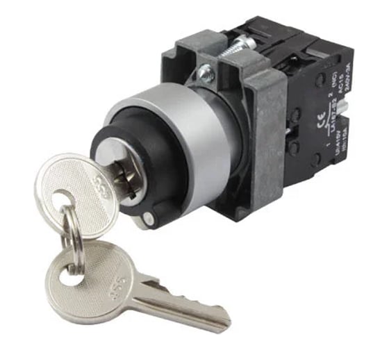 Изображение товара Переключатель ANDELI XB2-BG33 черный, 3 положения, с ключом, 2НО ADL10-006