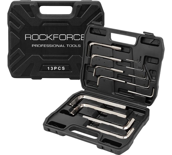 Изображение товара Ключи Г-образные 6-гранные Rockforce набор 13 предметов (2, 2.5, 3-8, 10, 12, 14, 17, 19 мм) RF LIGHT-5137C(64482)