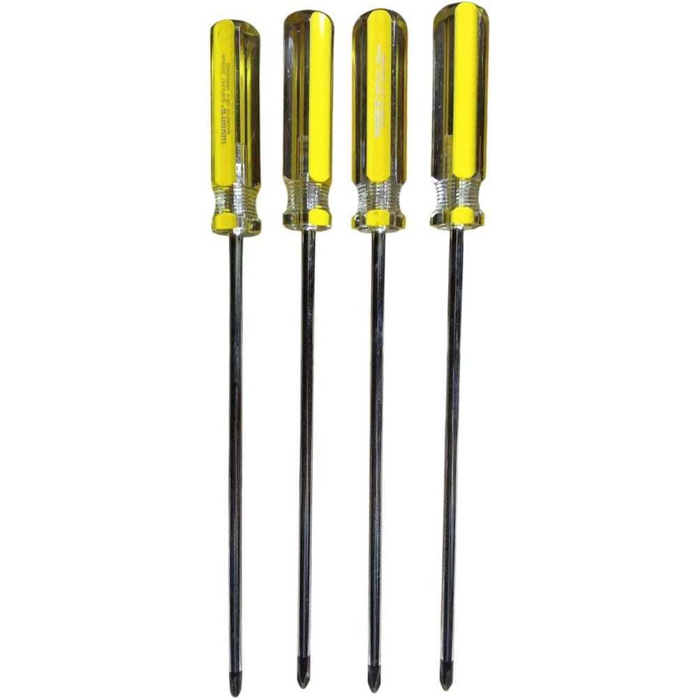 Отвертка крестовая 200_6,0 №2 4шт. W0397E+(4)/ Tools Магнитная, представляет собой надежный инструмент, предназначенный для работы с крепежом типа Phillips (PH). Стержень отвертки изготовлен из прочной стали, что обеспечивает долговечность и устойчивость к износу. Длина стержня составляет 200 мм, что позволяет работать в труднодоступных местах. Прямая форма ручки способствует комфортному использованию, снижая усталость при длительной работе.