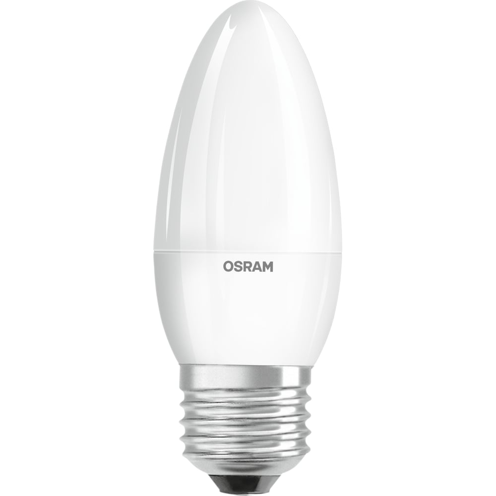 Изображение товара Светодиодная лампа OSRAM LED STAR, B, свеча, 8Вт, E27, 806 Лм, 4000 К, нейтральный белый свет 4058075210776