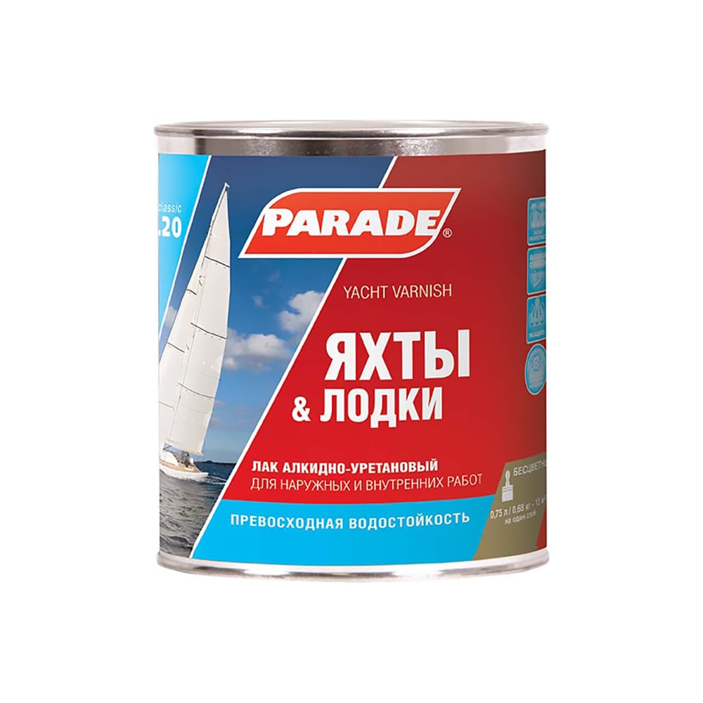 Яхтный алкидно-уретановый лак PARADE панно декоративное 50х50х6 5 см металл настенное y4 6851