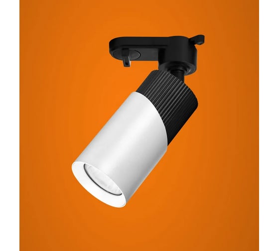 Изображение товара Трековый светильник спот iSVET на шинопровод, led трек для лампочки GU10, светодиодный поворотный черно-белый TRK-103-3-4