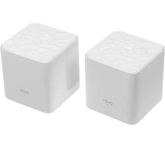 Изображение товара Двухдиапазонная Wi-Fi Mesh система Tenda MW3(2-pack) АС1200, до 300 Мбит/с на 2,4 ГГц + до 867 Мбит/с на 5 ГГц, LAN 2x10/100 Мбит/с, 2 встроенные антенны 10000043841