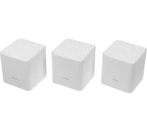 Изображение товара Двухдиапазонная Wi-Fi Mesh система Tenda MW3(3-pack) АС1200, до 300 Мбит/с на 2,4 ГГц + до 867 Мбит/с на 5 ГГц, LAN 2x10/100 Мбит/с, 2 встроенные антенны 10000044816