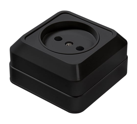 Изображение товара Розетка одинарная IN HOME BOLLETO черная накладная 7022B 4690612061030