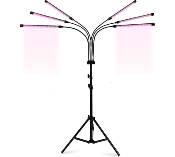 Изображение товара Светильник напольный на треноге светодиодный IN HOME ТНО-Т2-ФИТО 6Т60 60Вт 6 плафонов, пульт на шнуре ЧЕРНЫЙ 4690612053578