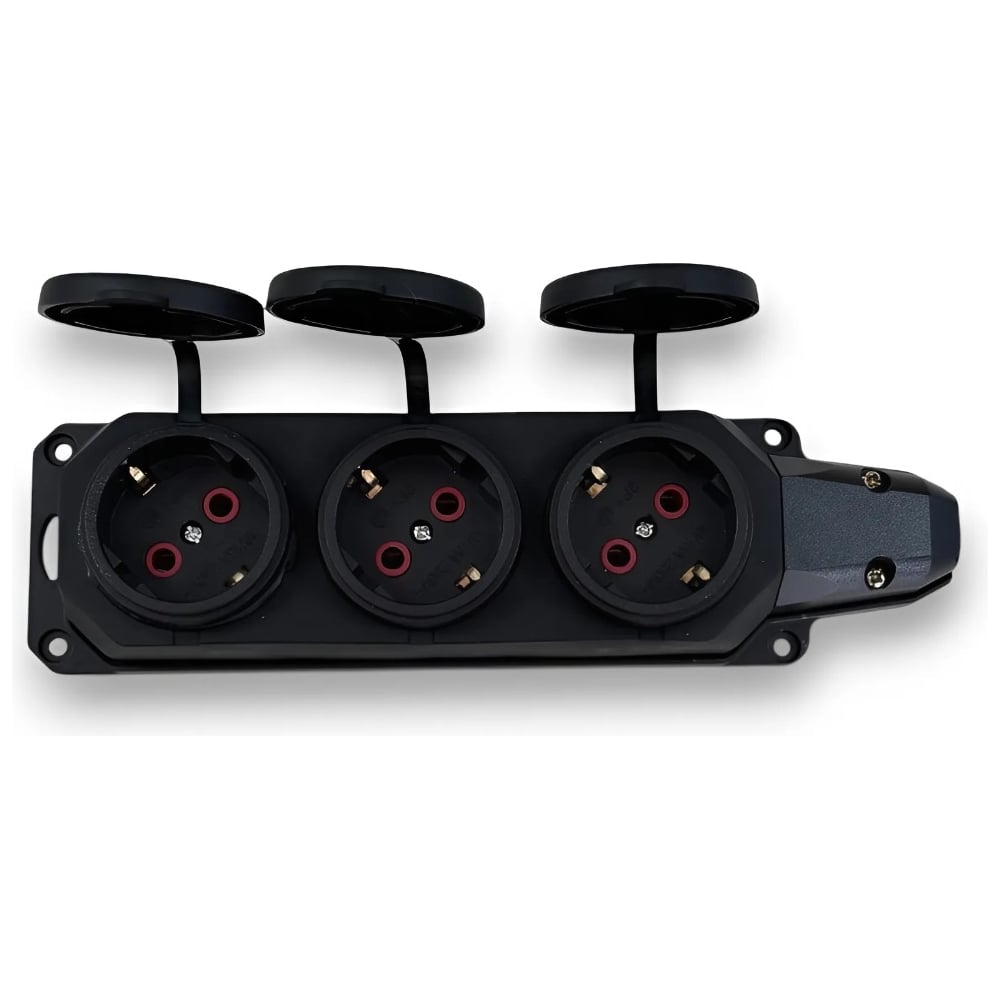 Изображение товара Влагозащищенная трехместная розетка Schuko 16 А IP54 KRASO KSL