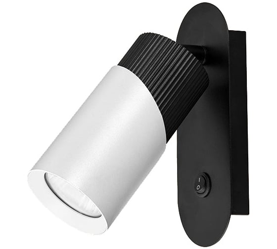 Изображение товара Бра настенное iSVET NKL-103, спот поворотный, под лампу GU10 MR16 с выключателем, черно-белый корпус NKL-103-3-4