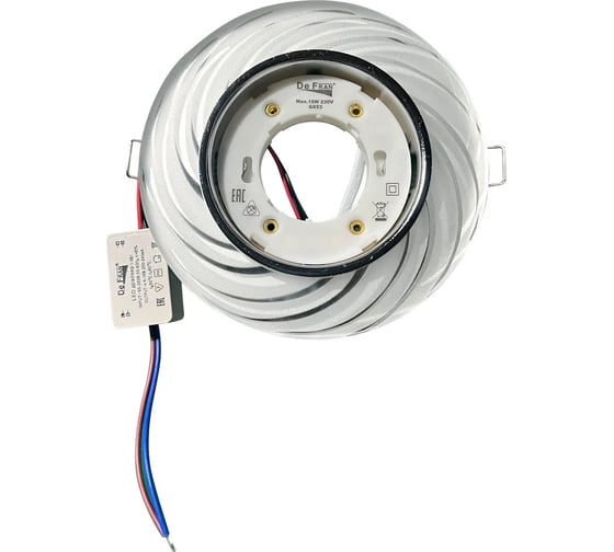 Изображение товара Светильник точечный De Fran GX53 (SMD 4000K) ЭКСИ стекло белый узор (SMD 5Вт 450Лм), FT9134