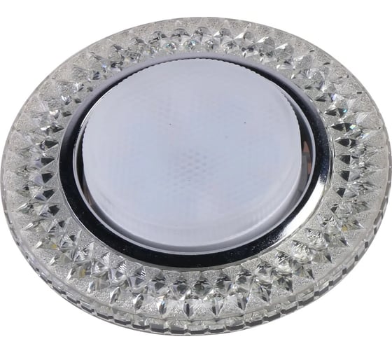 Изображение товара Светильник точечный De Fran GX53 с подсветкой SMD 4000K, ФЕНТА металл и прозрачное зеркало (SMD 5Вт 450Лм), FT9150 CHWH